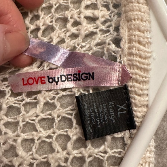 Love by Design Machine Knit Lace Full Length Long Sleeve Open Front Cardigan XL - Picture 2 of 4